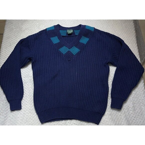 Izod Other - Vintage IZOD Sweater Mens Large Chunky Knit Tennis Cotton 90s V Neck 3D Textured